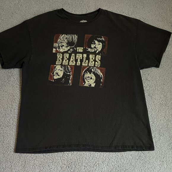 The Beatles T Shirt Adult Size 2XL Black Band Short Sleeve Graphic T Apple Corp - Picture 1 of 11